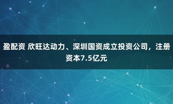 盈配资 欣旺达动力、深圳国资成立投资公司，注册资本7.5亿元